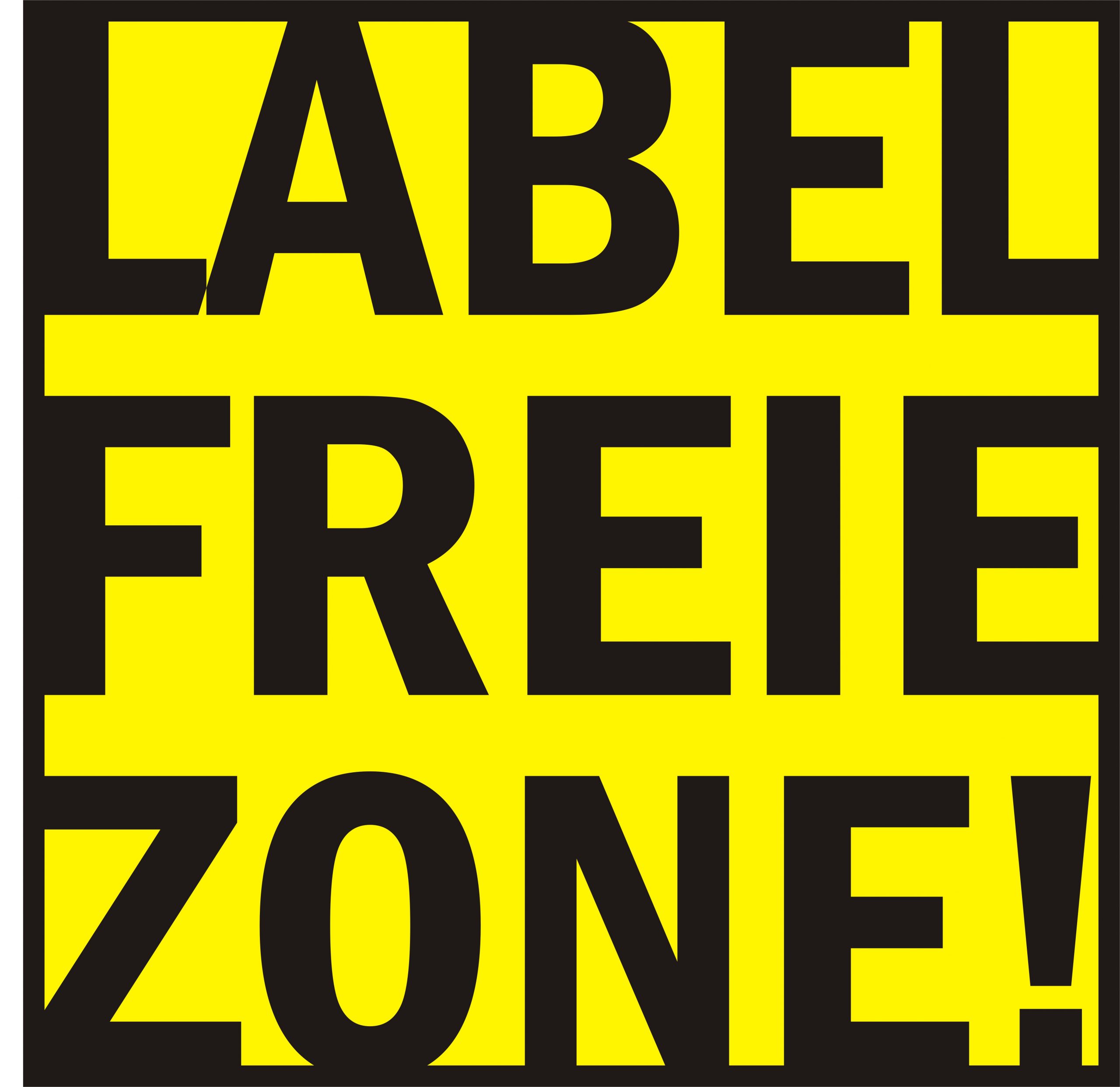 Labelfreie Zone logo gelb.